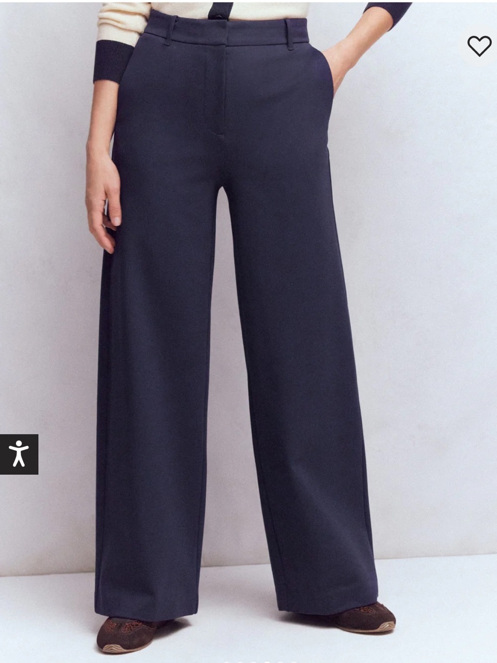 BODEN Women’s Trouser Wide leg Pant Navy size 6 US style T0187